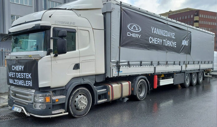 Chery’nin Depremzedelere Yardım TIR’ı